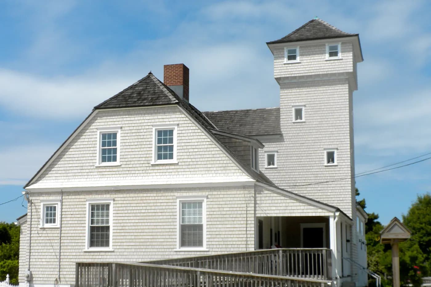 The shingle-clad former U.S. Life-Saving Station No. 35 on 2nd Avenue in Stone Harbor, New Jersey