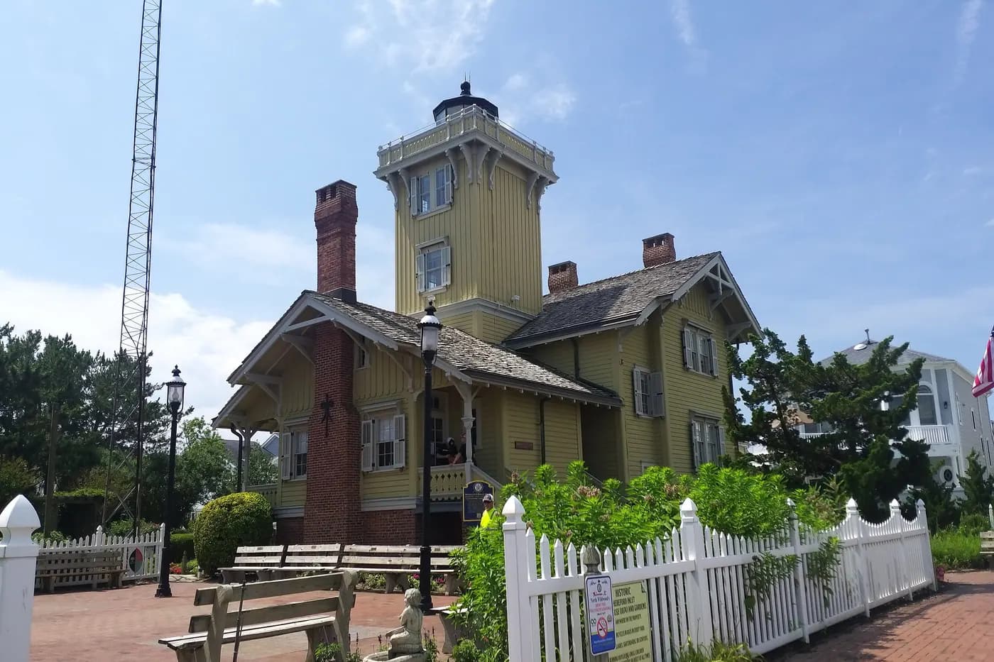 Hereford Inlet Lighthouse and its gardens in North Wildwood, New Jersey